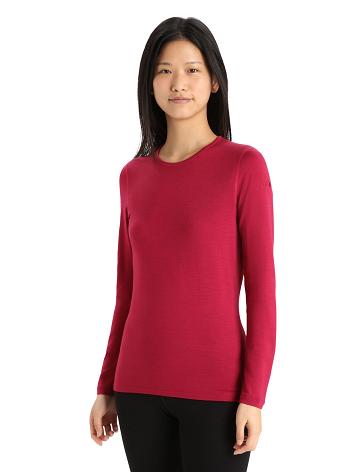 Base Layers Icebreaker Merino 260 Tech Long Sleeve Crewe Thermal Top Femme Rose | FR 1921ZUTG